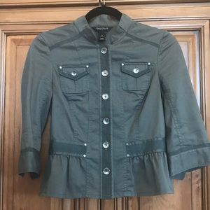 Whbm Olive green spring military style jacket!